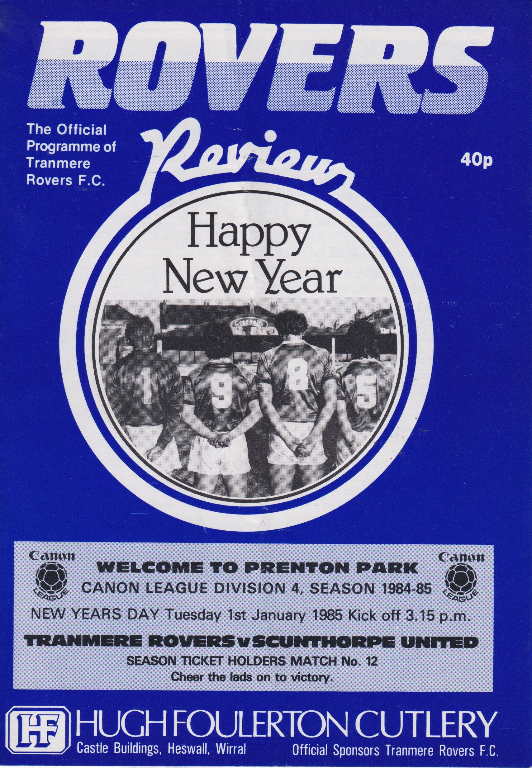 Tranmere Rovers v Scunthorpe United match programme